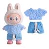 Sweater Jeans for 15-17Cm Labubu Plush Stuffed Doll Outfits DIY Mini Dolls Clothing Accessories