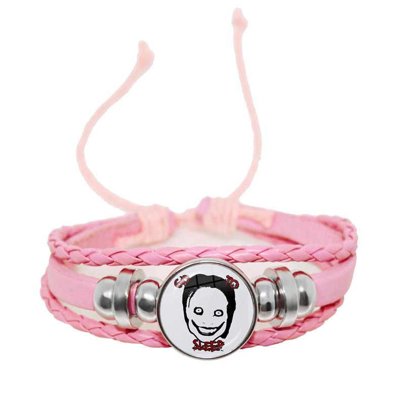 Fashion Accessory Gift For Kids Hot Creepypasta CREEPY PASTA TICCI TOBY Bracelet Glass Leather Bangle JEFF THE KILLER