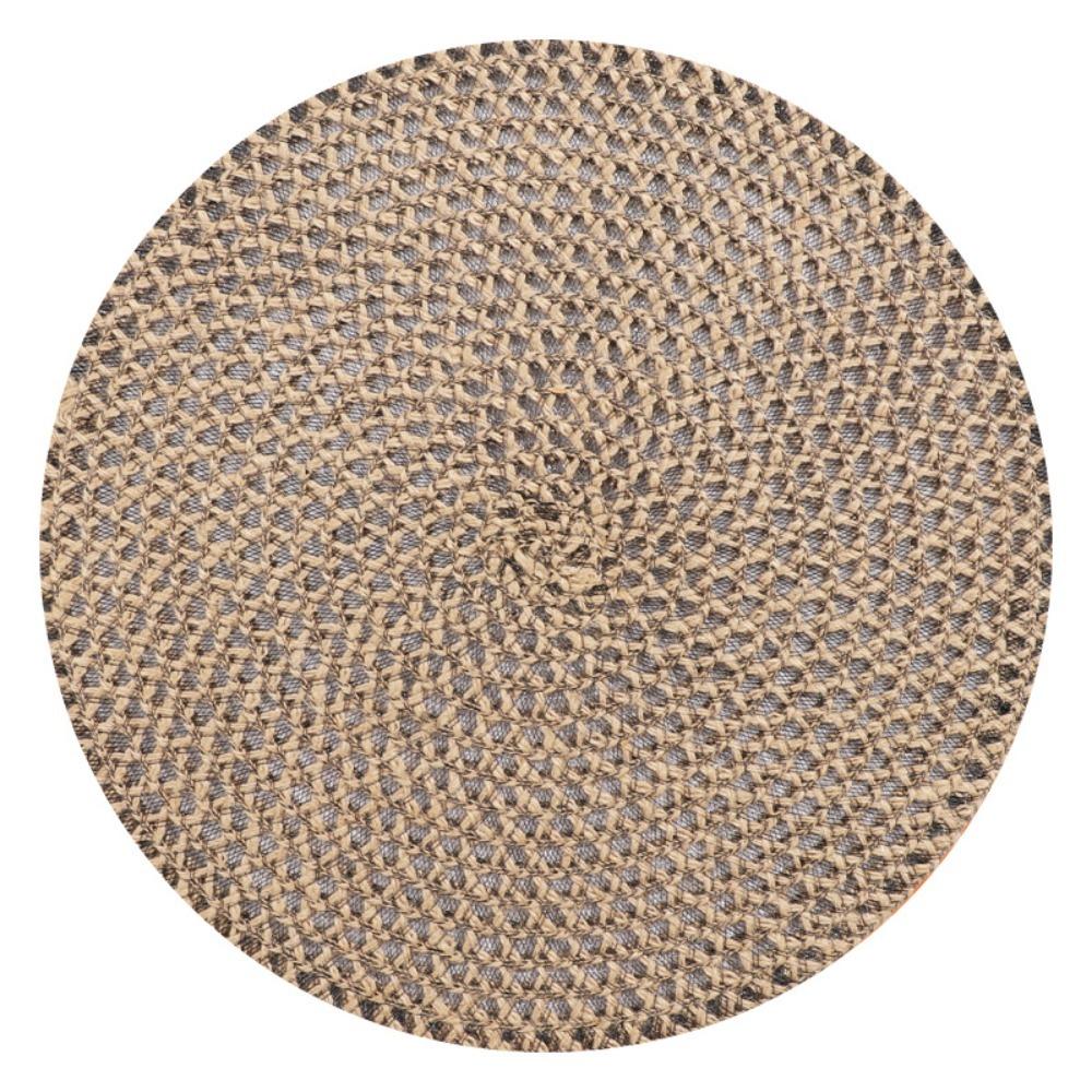 4 Pieces Durable Woven Natural Jute Place Mat Non-Slip Round Dish Mat Heat Insulation Wear-resistant Pot Mat Banquet