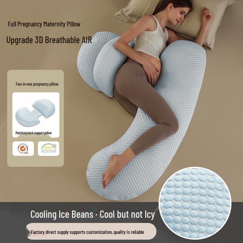 U-Shaped Pregnancy Pillow - Lumbar, Belly, and Back Support for Side Sleepers