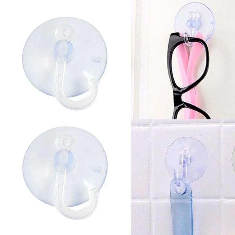 5Pcs Glass Window Wall Hooks Hanger Kitchen Bathroom Strong Suction Cup
