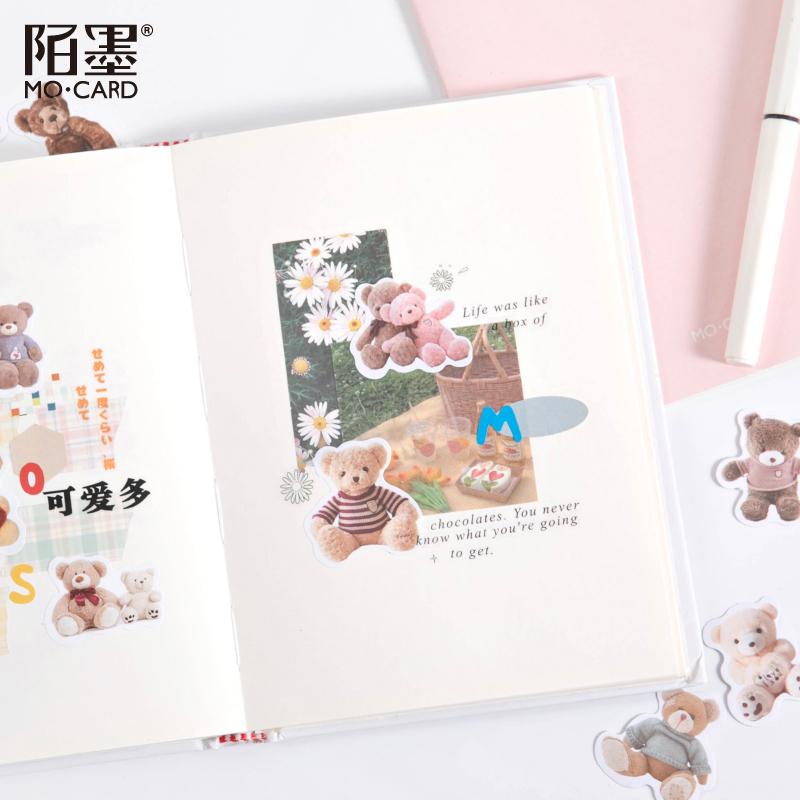 Journamm 46pcs Cute Bear Kawaii Creative Mini Sticker Decoration Diy Ablum Diary Scrapbooking Label Sticker Stationery Supplies