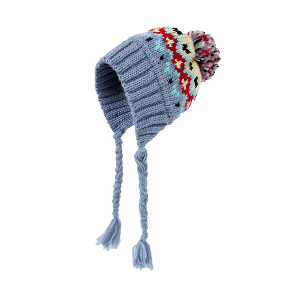 Windproof Children Knitted Hat Autumn Winter Ear Protection Hats Cute Boys Girls Beanie Cap  Kids