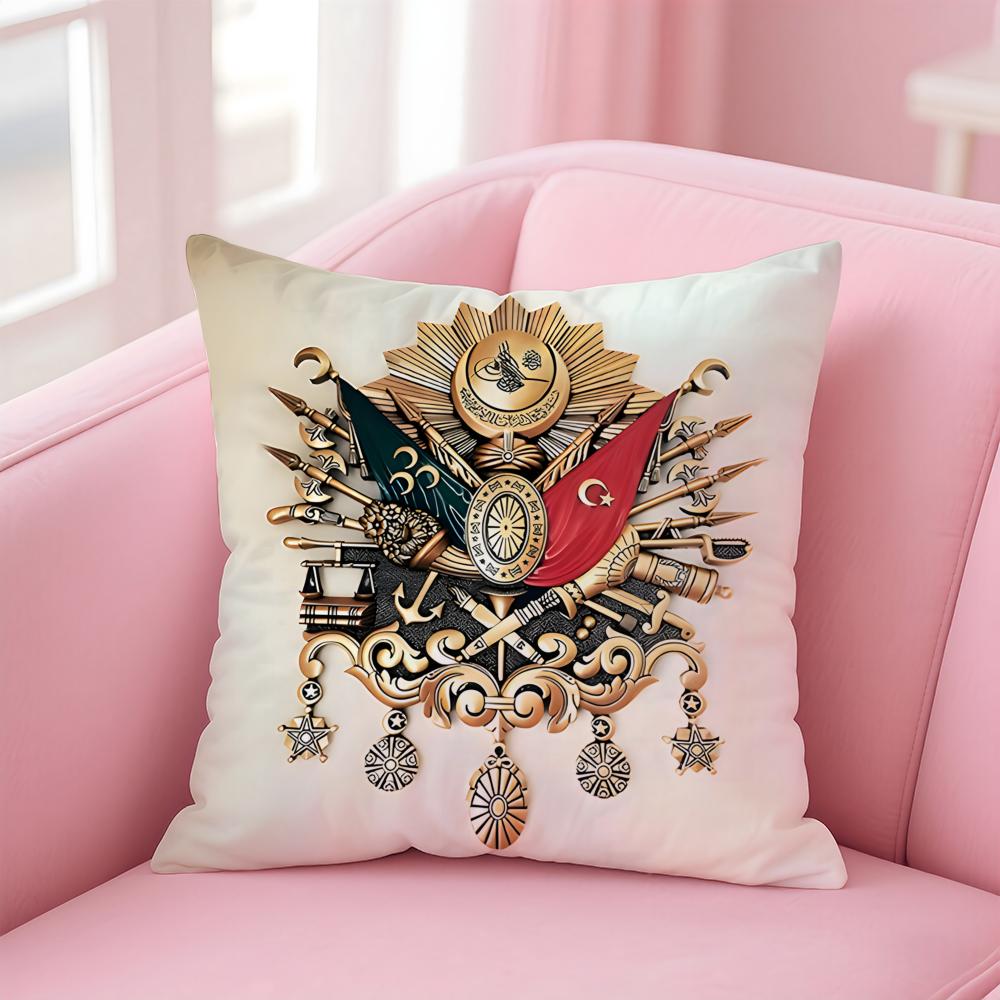 Historisches Wappen des Osmanischen Reiches Kissenbezug Kissenhülle Kurzer Plüsch Verdeckter Reißverschluss Raum Sofa Kissenbezug