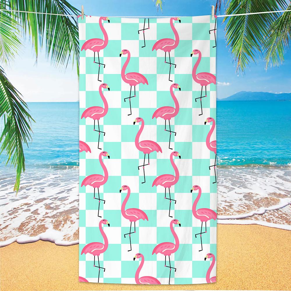 1pc Tropical Plant Flower Beach Towel, Quick Drying Absorbent Swimming Towel, Suitable for Sports, Camping, Yoga, Swimming