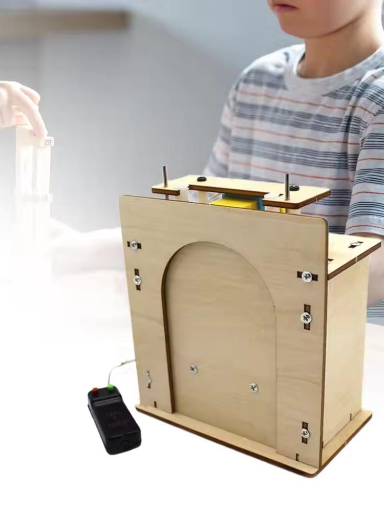 DIY 1 Sets Electric Remote Control Garage Door Wooden Model Science Toys Kids STEM Education Creative Kits