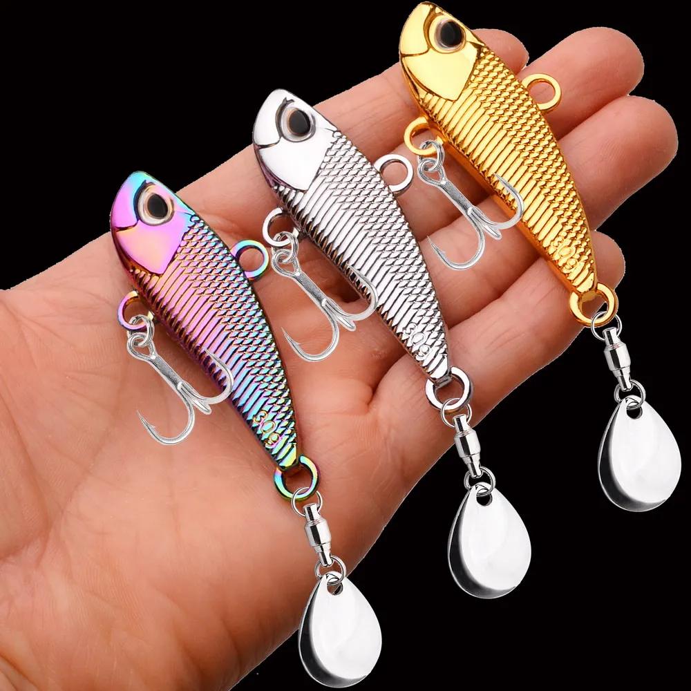 5Pcs Tail Spinning 10g 15g 20g 30g Balance Rotating Metal Jig VIB Vibration Bait Spinner Spoon New Fishing Tackle Sinking Lure