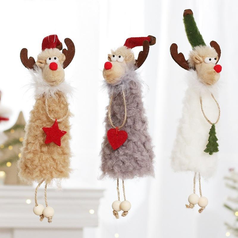 Christmas Decorations: Cute Plush Elk Pendant, Christmas Tree Ornament