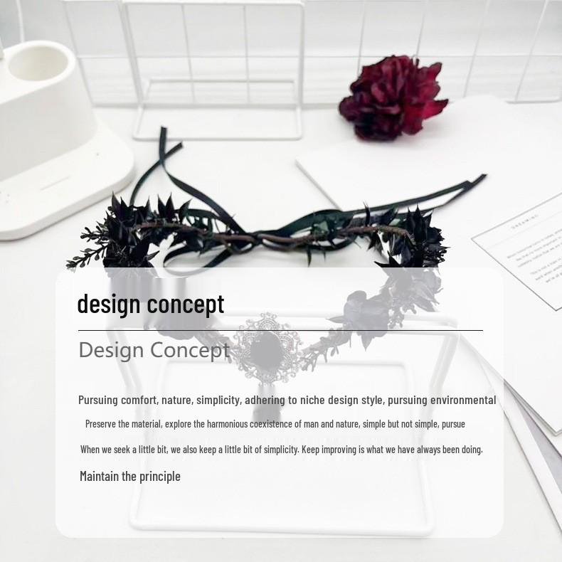 Mori Flower Crown Halloween Headdress: Gothic Elf Wreath with Vintage Bindi Accessories