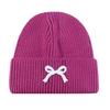 Autumn and Winter Hats  Women's Bow Knitted Hats  Korean Style  Versatile and Face Enhancing Small Woolen Hats  Outdoor Warm Pullover Cold Hat Trend