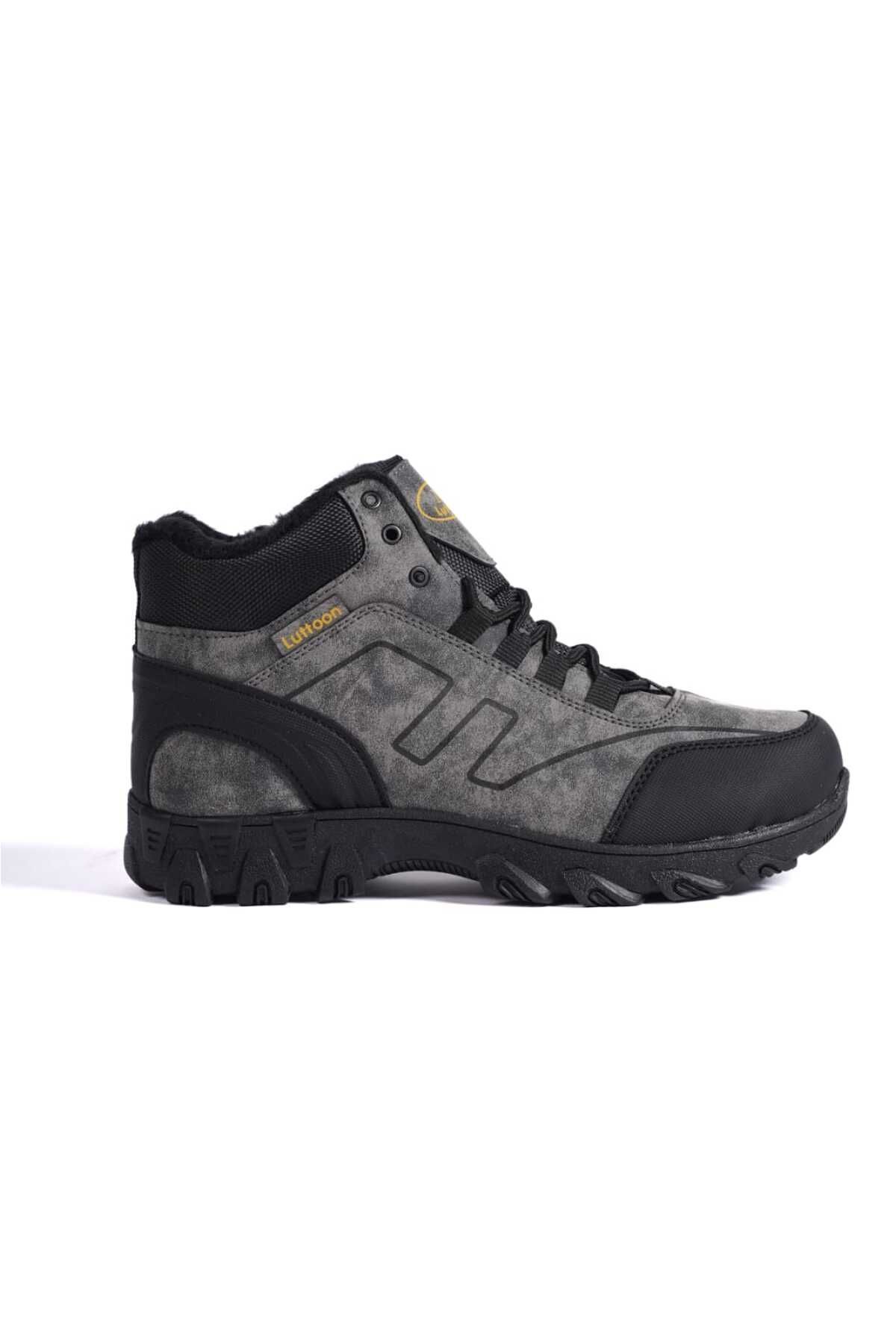 

Men s Fashion Waterproof Flat Heeled Booties Bootie Gray Single Strip with Fur Inside Orthopedic Waterproof Boots Shoes 41