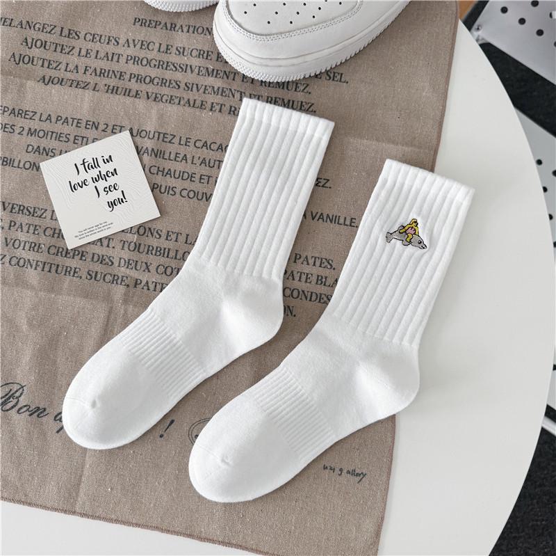 

Осенне-зимние носки с мультяшным дельфином в стиле ситибой - Унисекс, модные уличные спортивные носки для скейтборда и баскетбола, дышащие и стильные One Size 36-45 (Seamless Toe) белый