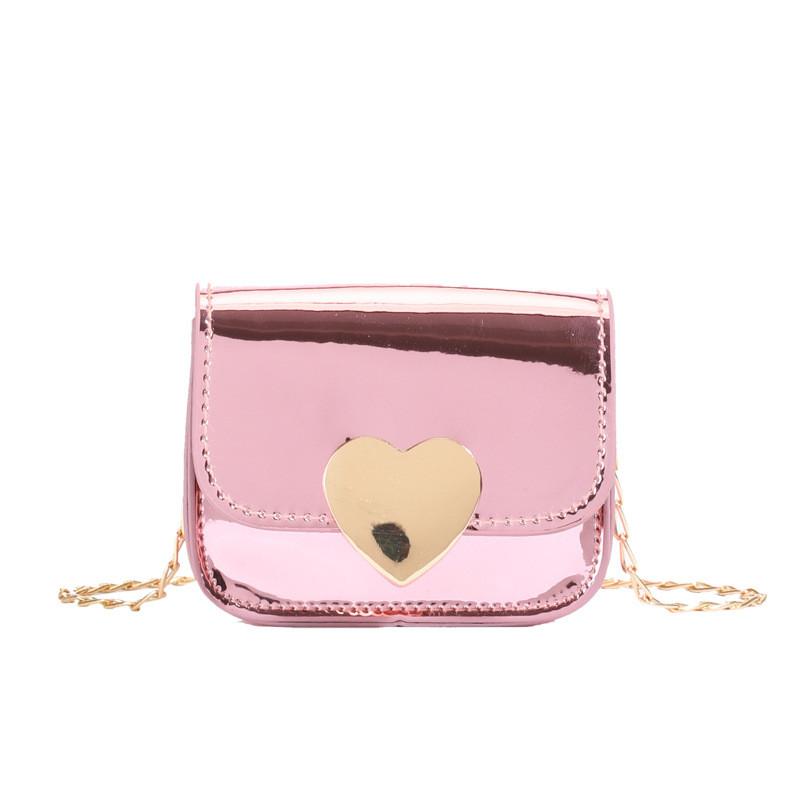 Childrens Pu Girls Peach Heart Mirror Bag Lightweight Kindergarten Material