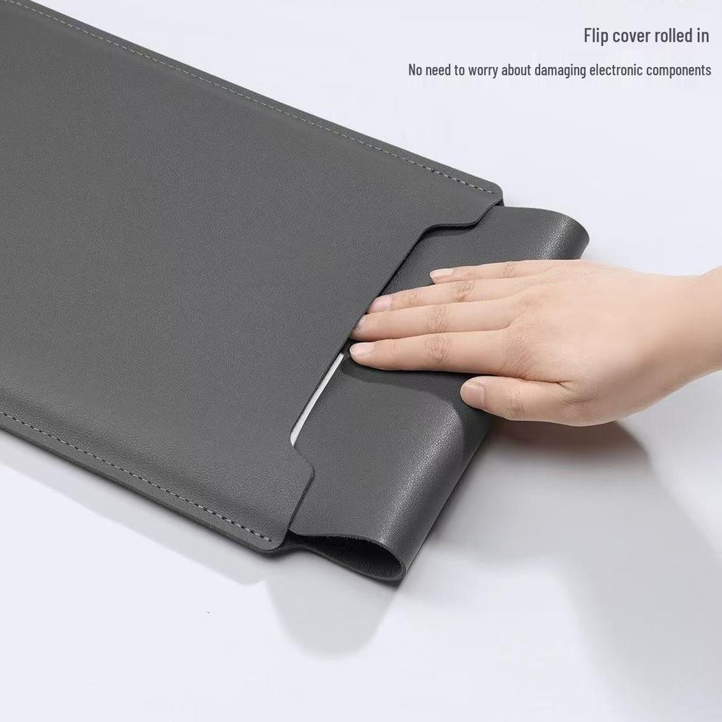 Thin, Wear-Resistant Leather Laptop Stand Sleeve & iPad Storage Case