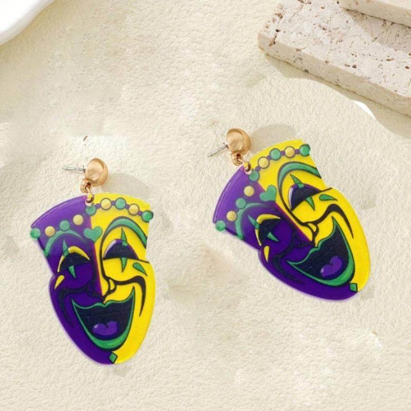 Marty Grasse Carnival Exaggerated Clown Earrings Suitable for Leisure Travel Festival Parties