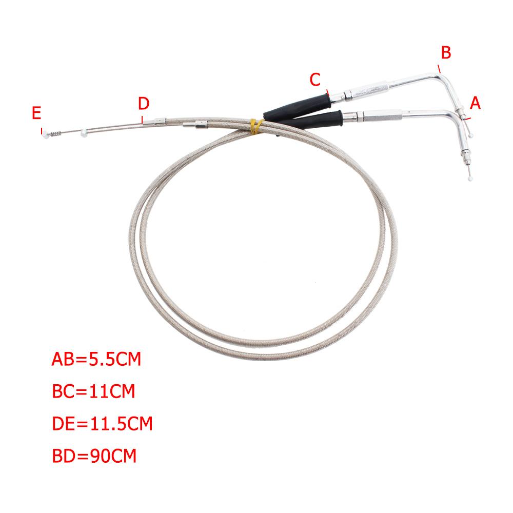

90cm/110cm/130cm Throttle Line Motorcycle Steel Wire Throttle Cable For Harley Sportster XL883 XL1200 Dyna Softail Electra Glide