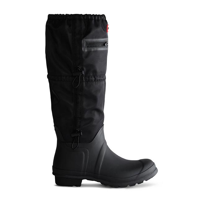 Hunter [Men] Original Travel Tall Rain Boots - Black Mft9000Rpbblk