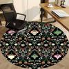 1pc Floral Mandala Office Round Rug, Non-slip, Soft and Durable Office Rug for Interior Decoration, Perfect for Office, Beautiful Decoration yy2603230