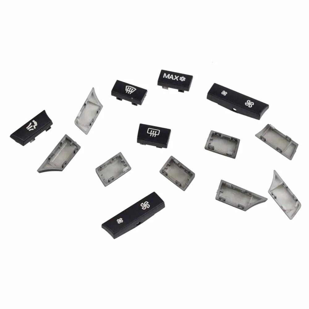A/C Heater Button 12/14pcs Key Caps Repair Kit Switch Cover For BMW 5/6/7 Series F01 F02 F06 F07 F10 F11 F12 F13 GT