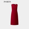 Ports Elegant Retro Vermilion Red Dress