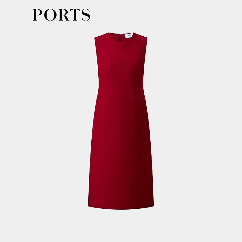 Ports Elegant Retro Vermilion Red Dress