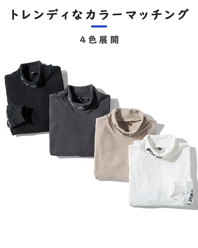 Cut and Crew Long Loose Solid Fall Plus [foveitaa] Men's T-Shirt, Sewn, High-Neck Sweater, Neck, Sleeves, Thick, Fit, Color, Simple, Wear, Sizes,