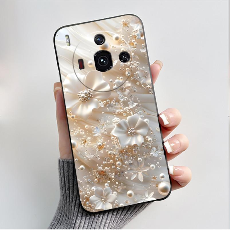 Printing Case For ZTE Nubia Z50S Pro 5G Funda ZTE Nubia Z60S Pro 5G Cover Soft Silicone Black Shell Cute Flower Cartoon Casing