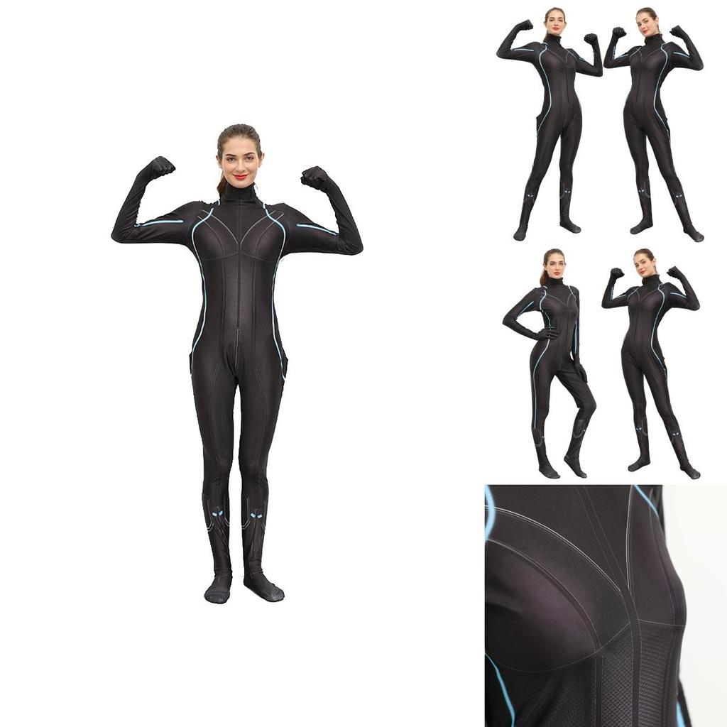 Breathable Black Widow Costume Full Body Zentai Suit For Stylish Superheroes