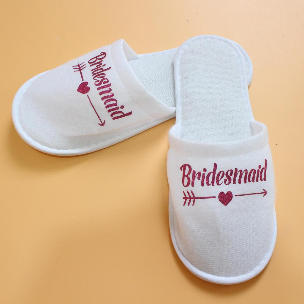 Bridesmaid Wedding Pajama Party Slippers - Colorful Letter Design