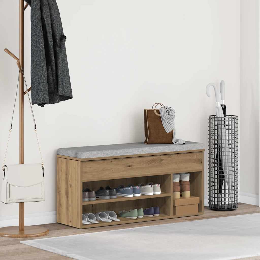 Shoe Bench Artisan Oak 102 x 30.5 x 45 cm Engineered Wood
