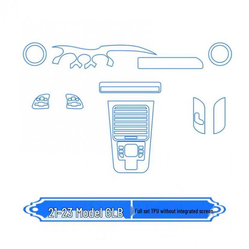 Mercedes-Benz GLB Class 25 Models Interior TPU Film for Center Console Screen Decoration