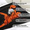 1pc Contemporary Basketball-Themed Flannel Throw Blanket, Cartoon Design, Quilted Knit Fabric, Digital Print, Multipurpose All-S