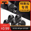 Car Sticker Tesla 5PCS Car Tire Valve Cover Aluminium Alloy Tire Wheel Stem Air Valve Cap For Tesla Model 3 Y S X 2021 Roadster