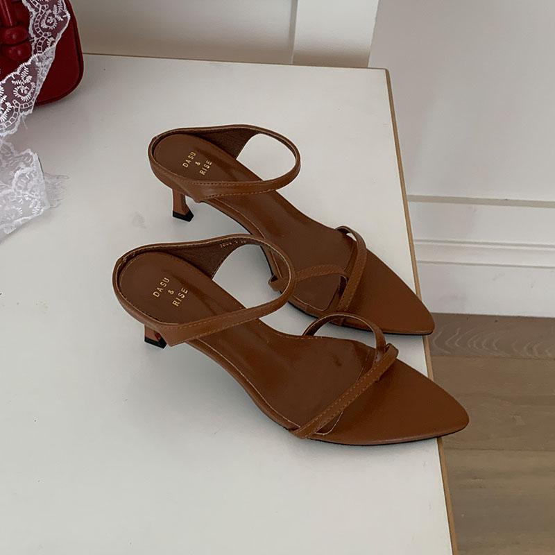 Fashion Fashion Pointed Toe Women Thin Heels Pumps Slides Shoes Footwear Shallow Ladies High Heels Shoes Female Sandals