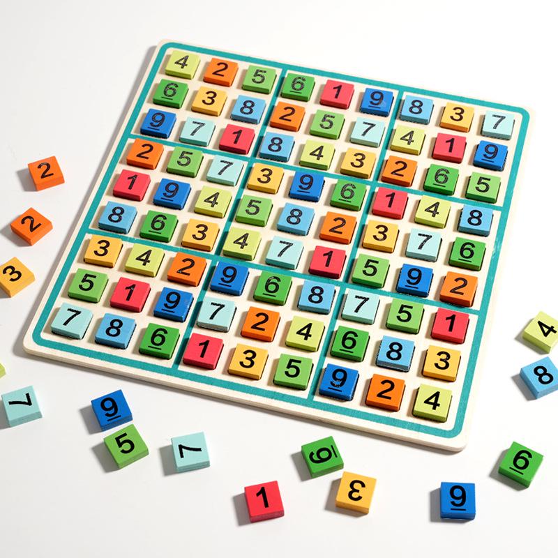 Wooden Sudoku Game Board for Children s Logic and Cognitive Development