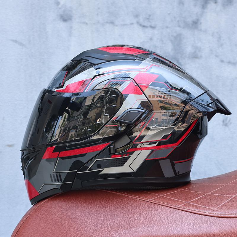 ORZ-Premium ABS Modular Motorcycle Helmet, Dual Internal & External Visor, Breathable Anti Impact Protective Gear for Riders