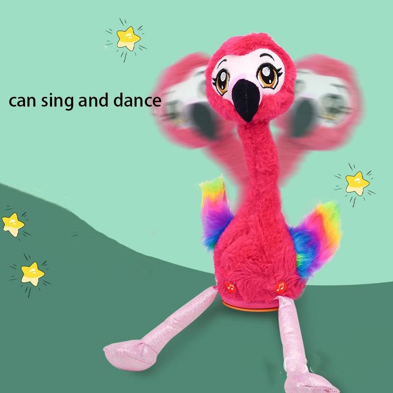 Talking And Singing Flamingo Plush Toy Interactive Birthday Gift