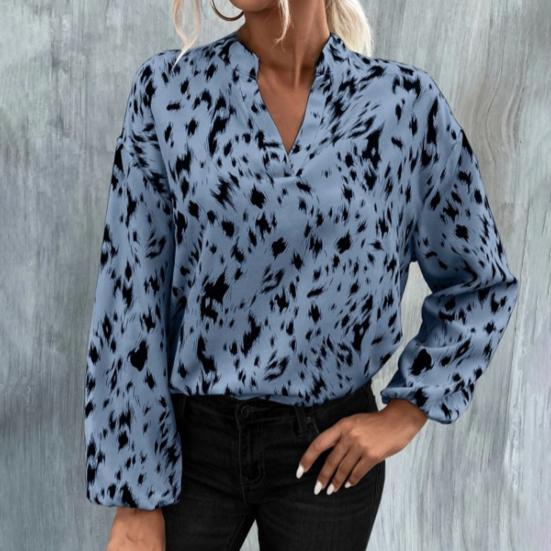 

Простой большой размер с длинными рукавами тай-дай, термоусадочные манжеты-фонарики, женская рубашка с принтом, свободный пуловер, топ