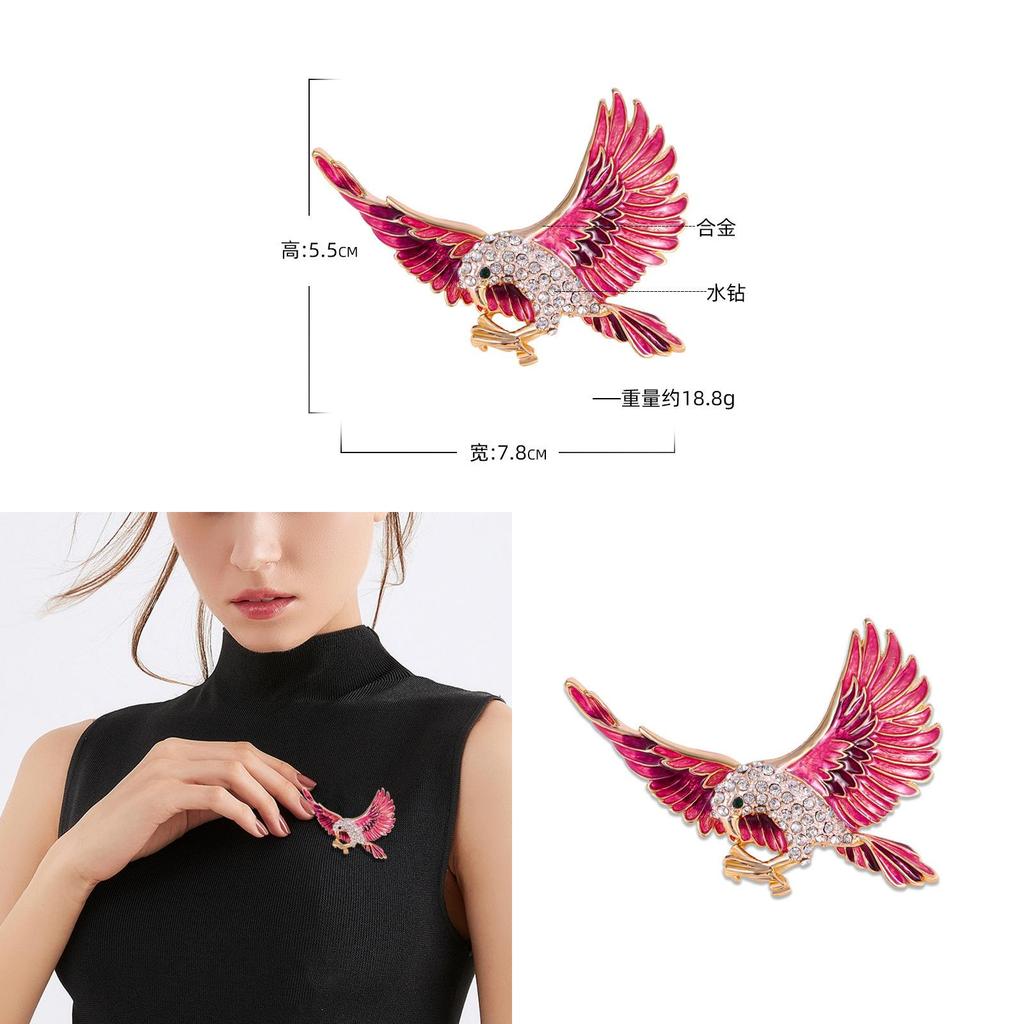 Fashion Eagle Brooch With Diamond Embellishments For Women Accessories