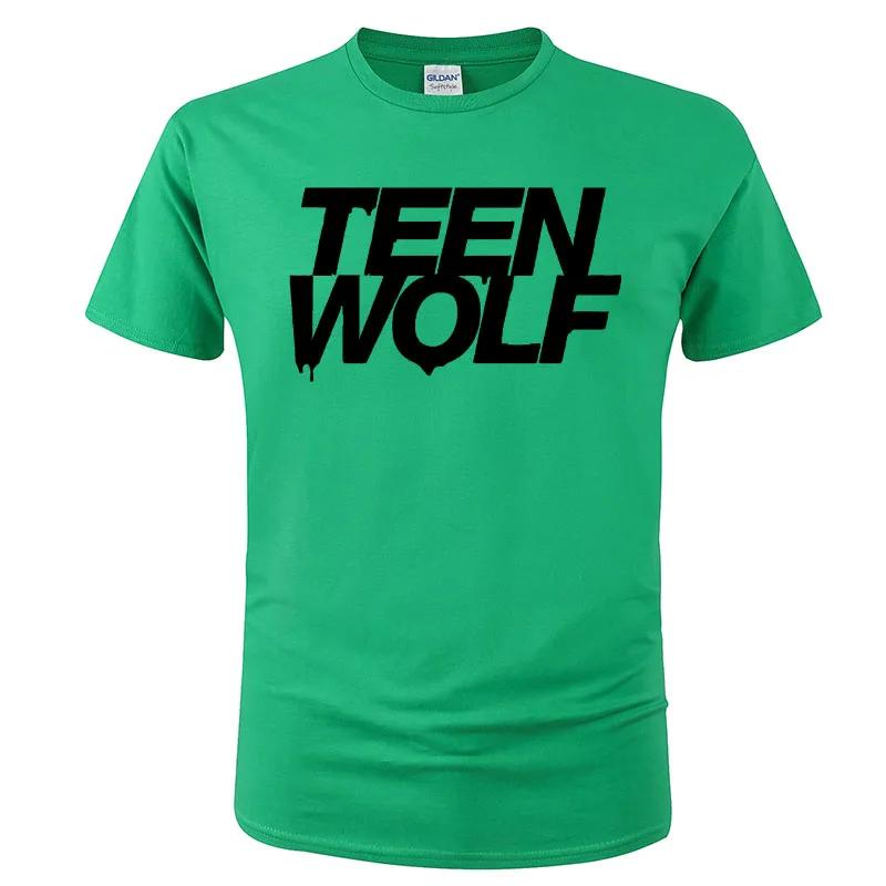 Teen Wolf Letter Print 2024 Summer Popular Trend Simple Round Neck T-shirt Casual High endVersatile Short SleeveG138