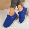 Warm Cotton Shoes 2025 Winter New Elastic Band Plus-size Flat Slip-over Women's Shoes