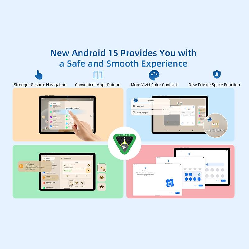 BMAX MaxPad I11S Android 15 12GB(4GB RAM+8GB Expansion) 128GB ROM 11 Inch Octa Core T606 Soc Dual Wifi tablet