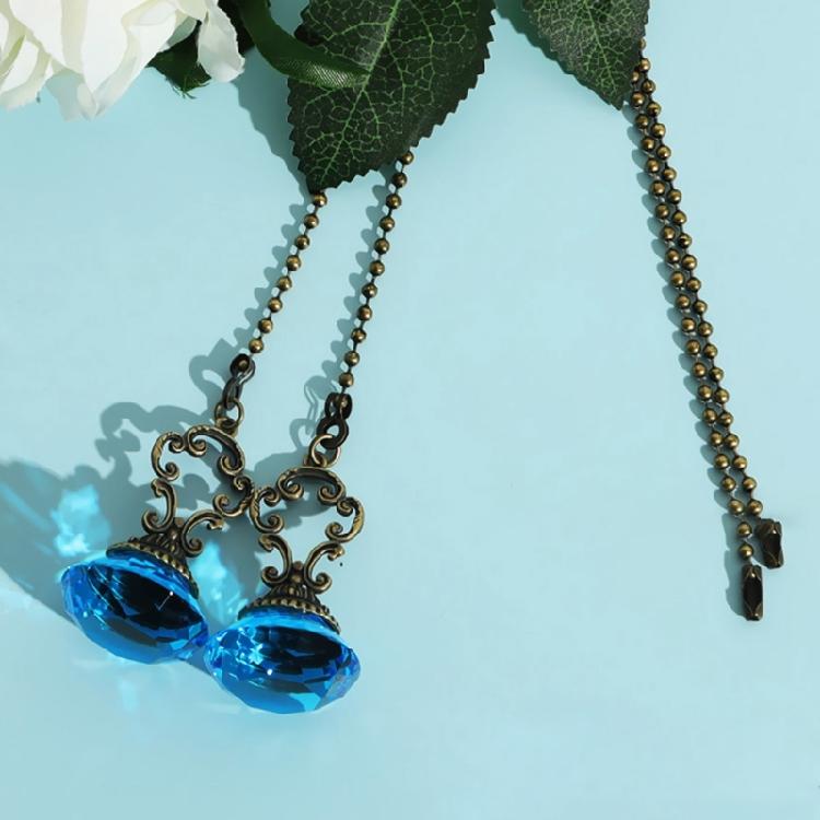 2PCS Bronze Crystal Pendant Home Decoration Car Trim Ceiling Fan Chain Extender Crystal Prism Drop Lamp Pendants