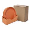 8Pcs Smooth Glossy Dinner Dishes Resin Snack Plates Stackable Heart Shaped Bowls Outdoor Barbecue