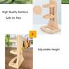 Adjustable Bamboo Small Pets Water Drinking Bottle Holder Feeding Bottles Stand Auto Dispenser Holder Guinea Pigs Chinchillas