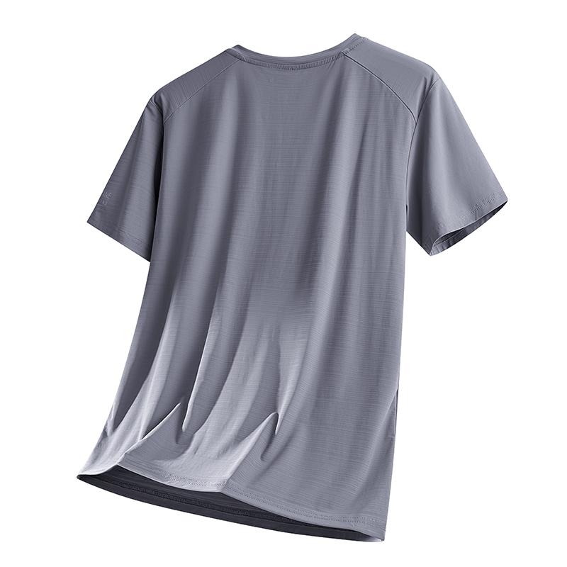 Ice Silk Short T-shirt Men's Fitness Ice Silk Half-sleeve Men's Breathable Mesh Loose Plus Fat Plus Size Sports Short-sleeved
