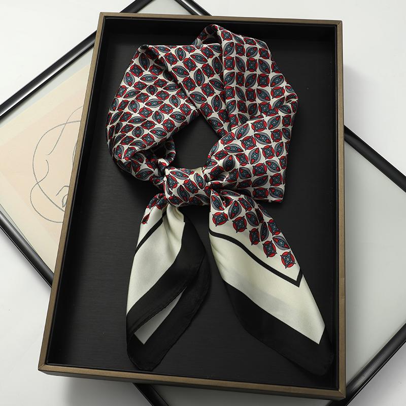 Women Silk Scarf Fashion Hair Scarf Silk Satin Neckerchief Scarf Women Luxury Hair Ties Hair Ornament Female Bandana Bag Scarves