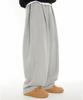 BOUNDARY (Summer Fabric Added) Double-Pleated Wide Long Sweatpants [Gray]