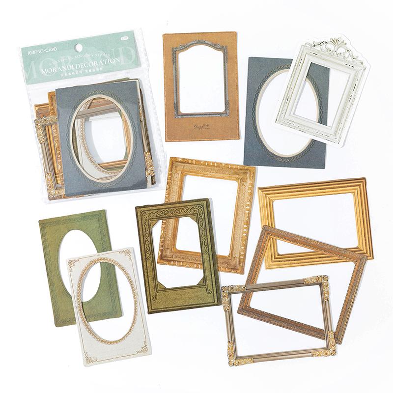 

10pcs/pack Decor Scrapbook Vintage Sticker Materials Paper Retros Framework DIY Junk Journal Collage Po Album Retro Stickers