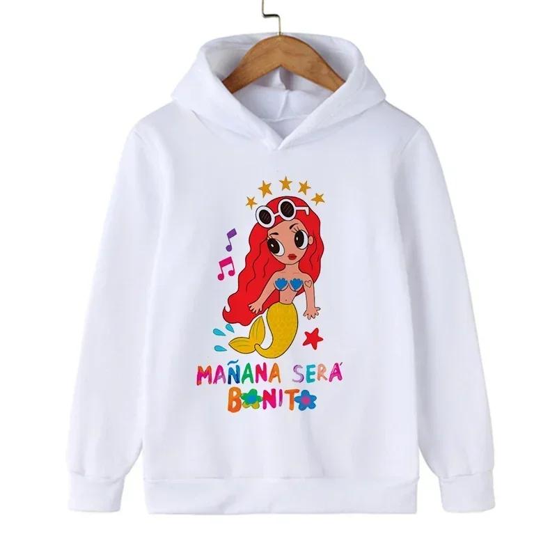 Lustiger Kinder-Hoodie Mañana Sera Bonito Karol G Bichet Muster Bedruckt Lässiger Bequemer Hoodie